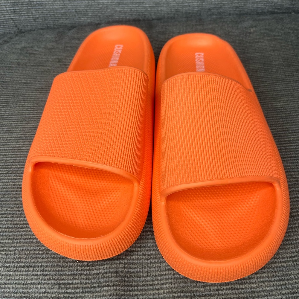 Bright Orange Slide Sandals